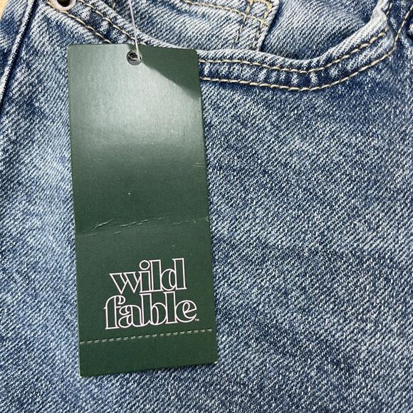 Wild Fable Women's High Rise 90's Relaxed Slashed Straight Jeans Medium Wash 00 - Picture 4 of 7